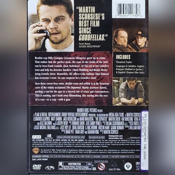 The Departed full screen movie DVD EUC - Picture 2 of 2